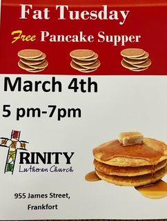 Fat Tuesday Free Pancake Dinner